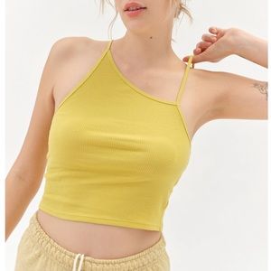 NWT Urban Outfitters L crop top tank vintage large yellow mustard y2k 2000s tops